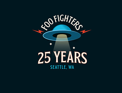 Foo Fighters 25Th Anniversary Badge badge foo fighters illustrator ovni rock rock and roll ufo vector vectorart