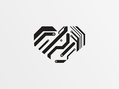 Human Machine heart icon logo vector