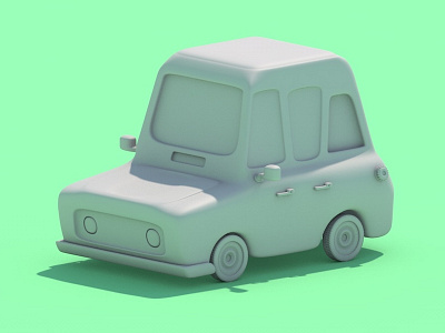 Renault 4 c4d car color illustration modeling renault4