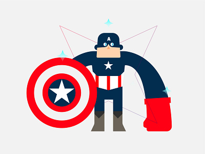 CAPTAIN AMERICA 🇺🇸 avengers captainamerica characterdesign flatdesign illustration marvel vector