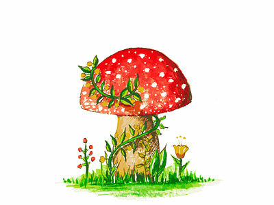 Wartercolor Mushroom adobe art artist design design art designer flat illustration illustration art illustrations mushroom photoshop summer summertime vector watercolor watercolor art watercolor illustration watercolor painting watercolors