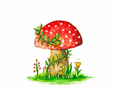 Wartercolor Mushroom