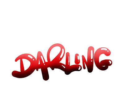 Devil darling 3d custom brushes design lettering logo playful procreate