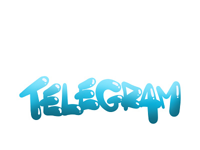 Telegram auqa blue branding bubble custom brushes design lettering logo playful procreate redesign telegram typeface