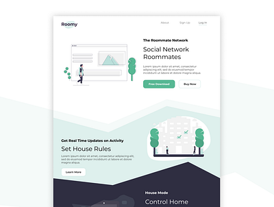 Roommate Social Network dailyui desktop landingpage roommate
