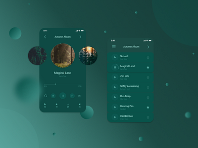 Dribble Shot app design music player ui