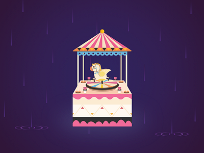 Merry-go-round design illustration rain ui water