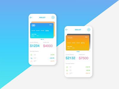 Wallet design mobile design ui uichallenge uidesign user interface wallets