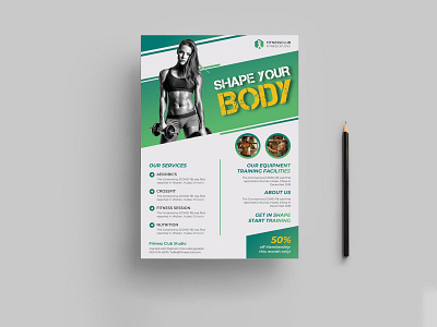 Fitness Flyer pamphlet training yoga flyer