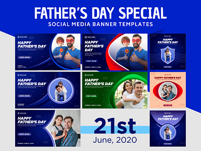 Father's Day Special Social Media Post Banner Design.