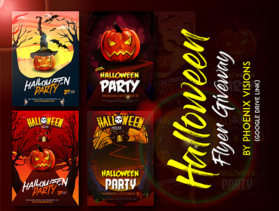 Halloween Giveaway By Phoenix Visions Free Download brand company design halloween design halloween flyer halloween party home illustration minimal modern design typography ux vector
