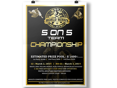 Event Poster black black and gold championship event flyer judu karate martial art poster design