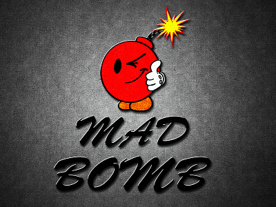 Mad Bomb Logo bomb firecracker logo design mad playfull red smiley face vector