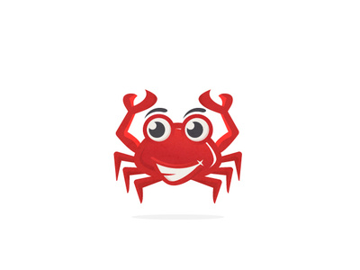 Happy Crab crabs design flat icon logo logodesign vector