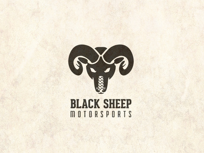 Sheep and Motorcyrcle design icon logo vector