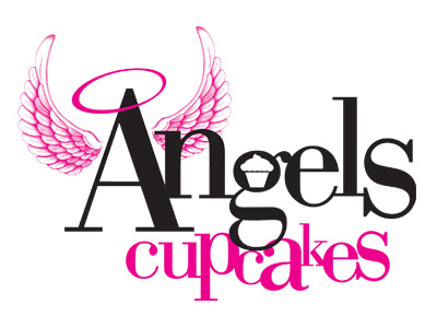 Angels Cupcakes Logo artwork branding design logo typography wings