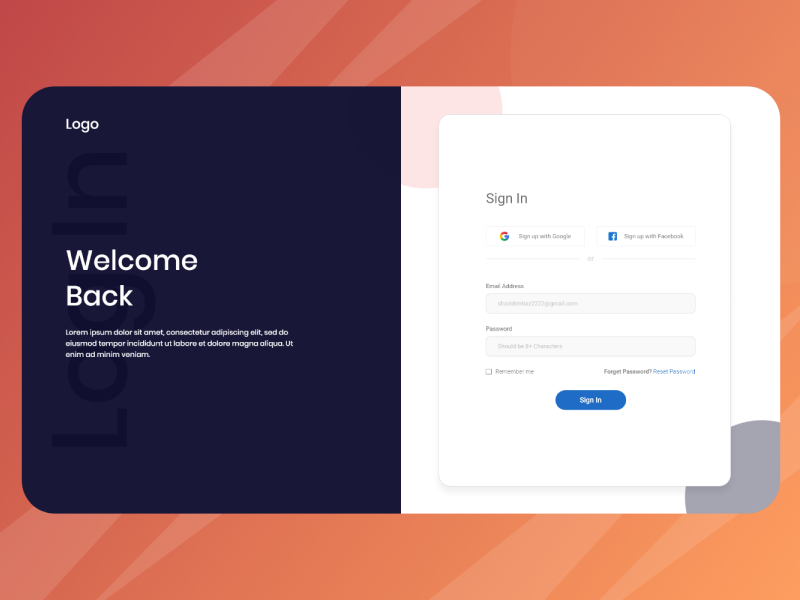 Sign In Page Design by Shazid Imtiaz on Dribbble