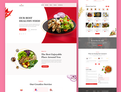 Food Landing Page delivery service fastfood food food app food delivery food web food website healthyfood landing page restaurant restaurant app restaurant website seafood uidesign uiux webstie