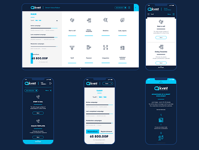 Adaptive user interface / KVINT adaptive angular blue dashboard interface mobile phone react robot screen ui user ux voice web white