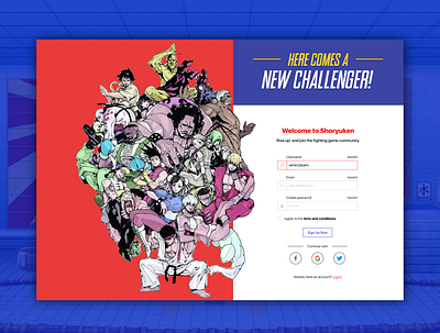 Daily UI Challenge: 001 daily 100 challenge dailyui dailyui 001 dailyui001 shoryuken streetfighter ui visualdesign webdesign