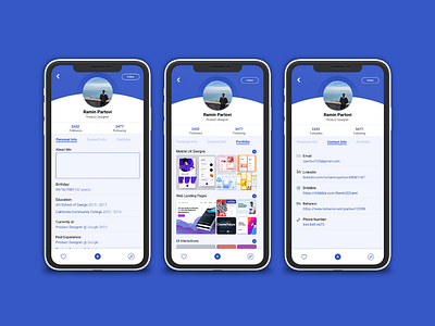 Daily UI Challenge: 006 006 contactinfo dailyui mobile personalinfo portfolio visualdesign