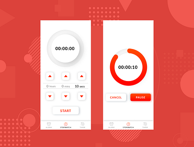 Daily UI Challenge: 014 014 alarm clock dailyui mobile stopwatch visualdesign