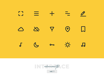 Interface Elements Pixel-perfect Icon Set vol. 1