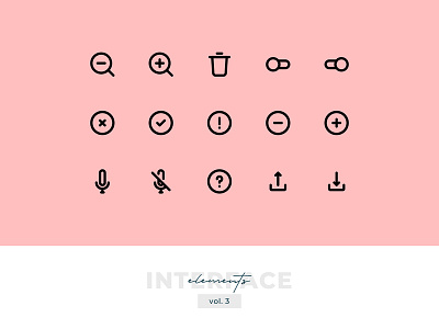 Interface Elements Pixel-perfect Icon Set vol. 3