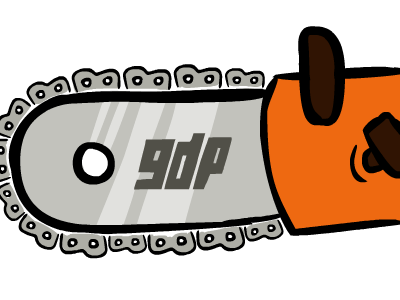 Saw brown chainsaw gamesdaypodcast gdp gray orange vector