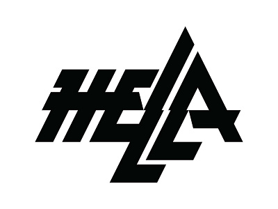 Most recent version of my own brand, HELLA apex black black white brand design illustrator jagged lightning logo mountain power tools sharp triangles vector