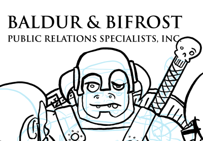 Baldur & Bifrost, Public Relations Specialists, Inc. black illustration photoshop wacom white
