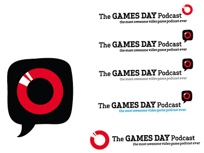 Logofied apex serif black bubble chat eye gamesdaypodcast gdp idea logo organic process red simple white