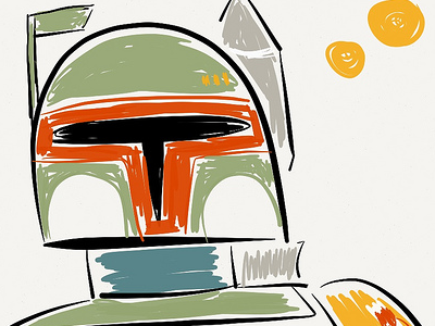 First sketch with Paper bobafett ipad starwars stylus tattooine