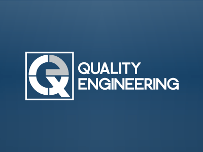 Quality Engineering branding design engineering identity logo navy print silver