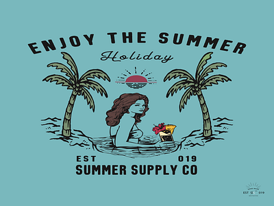 Enjoy The Summer t-shirt and apparel modern design with styled. branding design designapparel illustration logo retro tshirtdesign vector vintage vintage logo