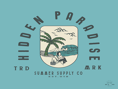 Hidden Paradise t-shirt and apparel modern design with styled,.