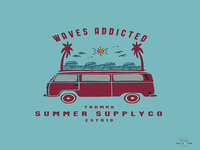 Waves Addicted t-shirt and apparel modern design with styled,.