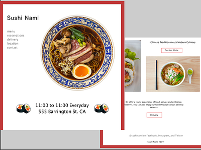 Sushi Website app design food illustrator minimal restaurant simple sushi type ui ux web website