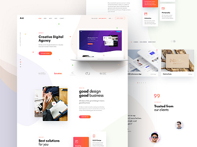 Digital Agency Website - UX/UI Design branding clean design fantastic flat graphic design interface minimal typography ui ux web website