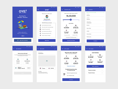 Oye android app bank app banking brand finance loan material design mobile app ui