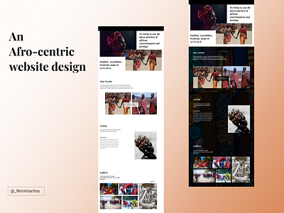 Afro-centric Website Design design mobiledesign mobileui mobileux typography ui uidesign ux uxdesign web webdesign website design