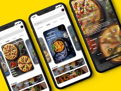 Meal recipe app UI design design mobiledesign mobileui mobileux ui uidesign ux uxdesign