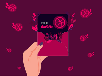 Hello dribbble creativity design hello dribbble illustration illustration art inspiration invitation