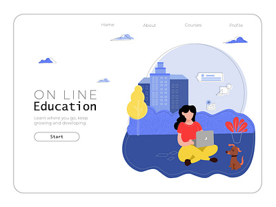 Landing page - Educational creativity design illustration illustration art inspiration landingpage learning ui ux