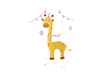 Character Design - Giraffe characterdesign colors creativity design flatdesign giraffe happy birthday illustration illustration art inspiration vector vector illustration vectorart