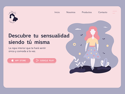 Landing Page - Authentic Woman design illustration inspiration ui underwear ux web web design woman