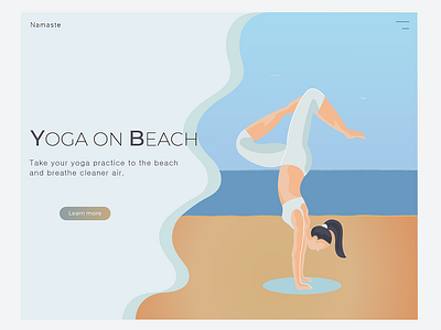 Yoga beach illustraion meditation ui ux website work yoga