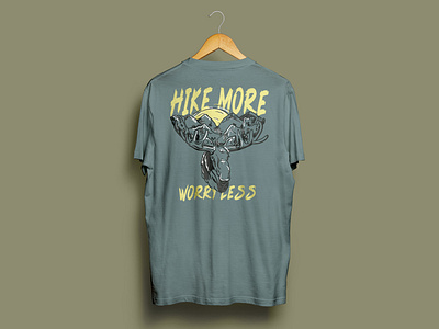 Hike More Worry Less animal apparel design graphic design illustration nature t shirt t shirt design