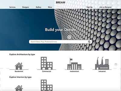 Bream [Build your Dream]- Home page architecture design interior design ui website