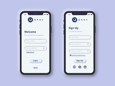 Neumorphism Login and SignUp Form | Smooth Design Apps design login mobile apps neurophism sign in sign up smooth ui ux